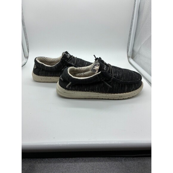 Hey Dude Wally Youth Stretch Black Kids Loafers EU 30 US11 - Picture 4 of 6